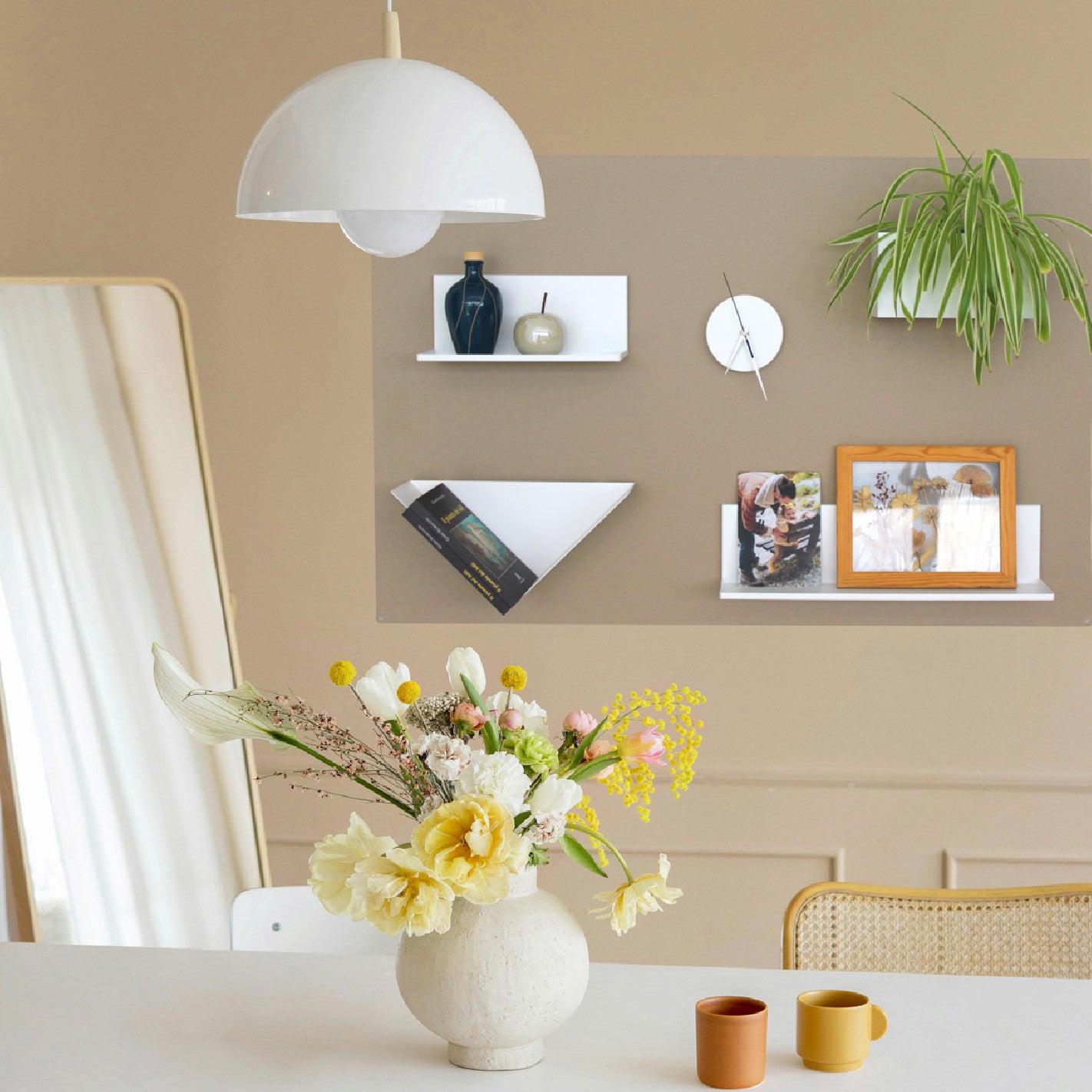 KalaMitica® Kreidetafel Magnetisch, Ohne Rahmen, 74x114cm, Beige