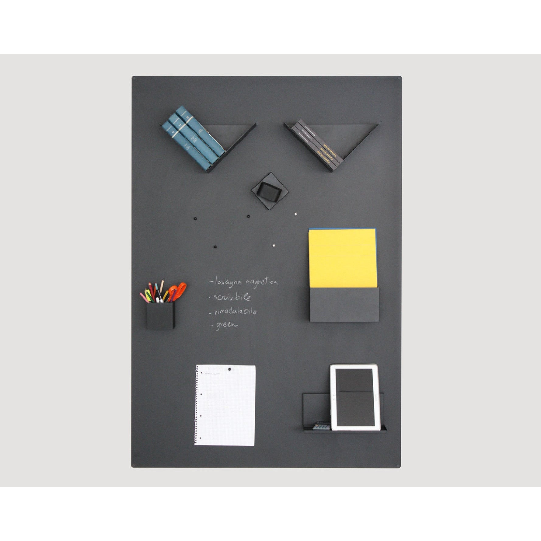 KalaMitica® Kreidetafel Magnetisch, Ohne Rahmen, 100x145cm, Schwarz/Anthrazit
