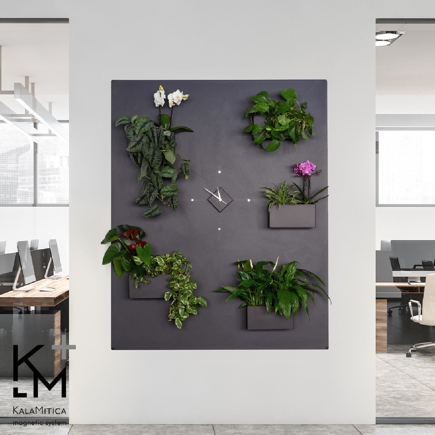 KalaMitica® Kreidetafel Magnetisch, Ohne Rahmen, 100x145cm, Schwarz/Anthrazit