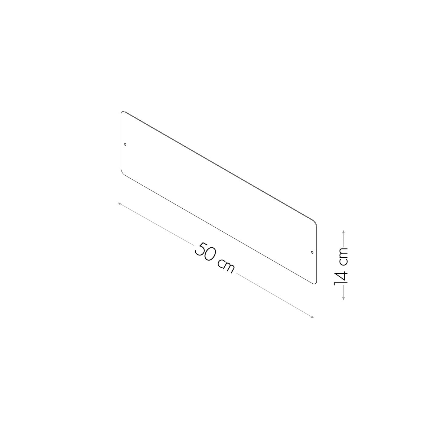 KalaMitica® Kreidetafel Magnetisch, Ohne Rahmen, 14x70cm, Weiss