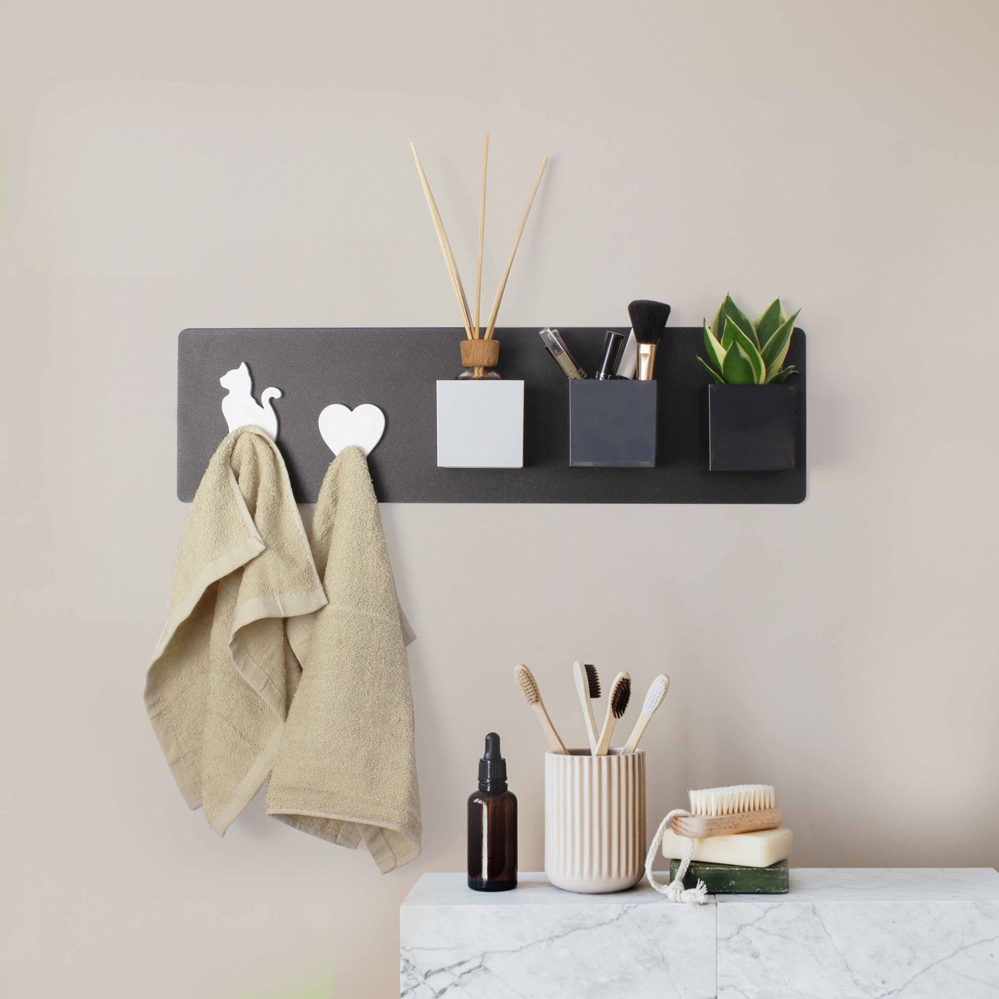 KalaMitica® Kreidetafel Magnetisch, Ohne Rahmen, 14x50cm, Schwarz/Anthrazit