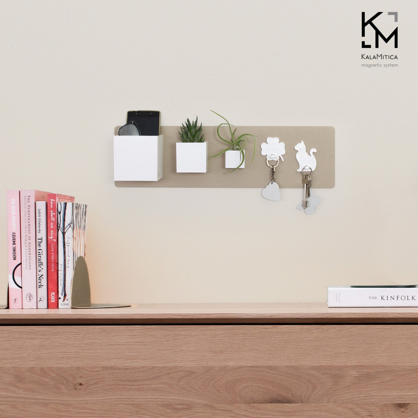 KalaMitica® Kreidetafel Magnetisch, Ohne Rahmen, 14x50cm, Beige