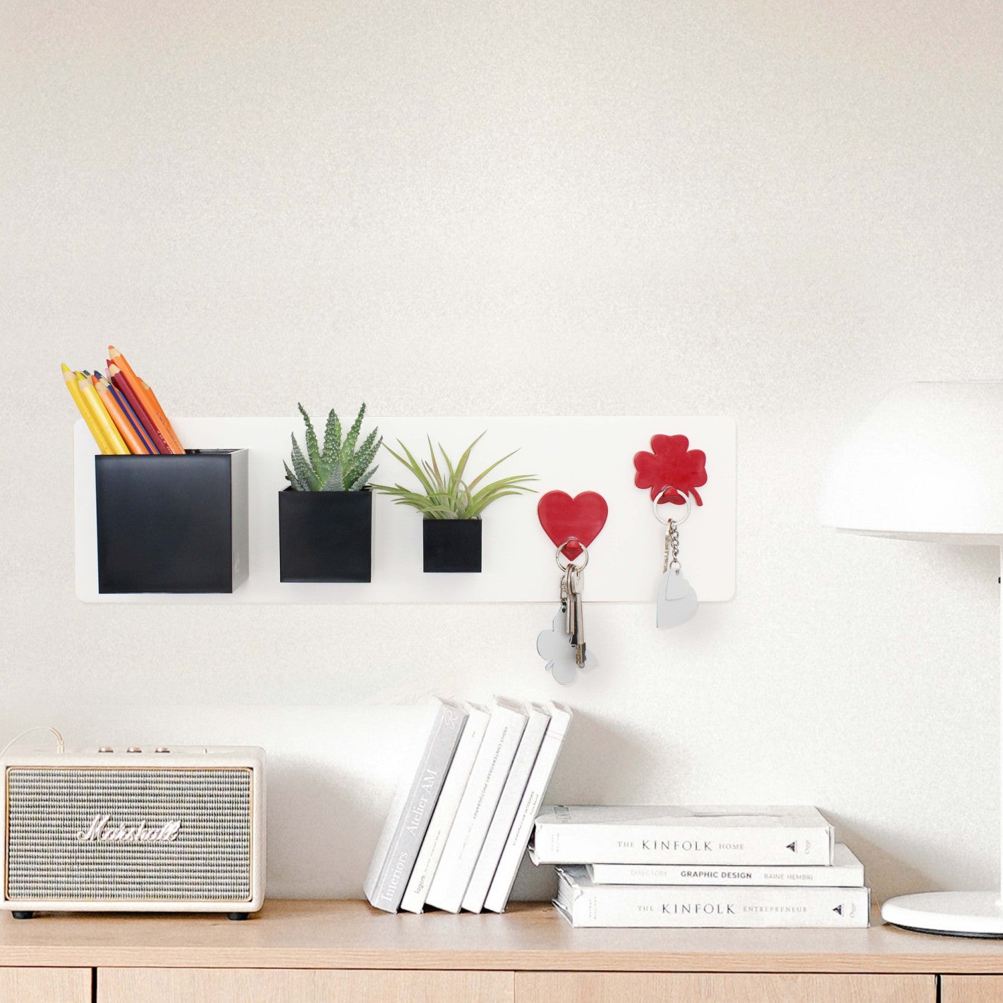 KalaMitica® Kreidetafel Magnetisch, Ohne Rahmen, 14x70cm, Weiss