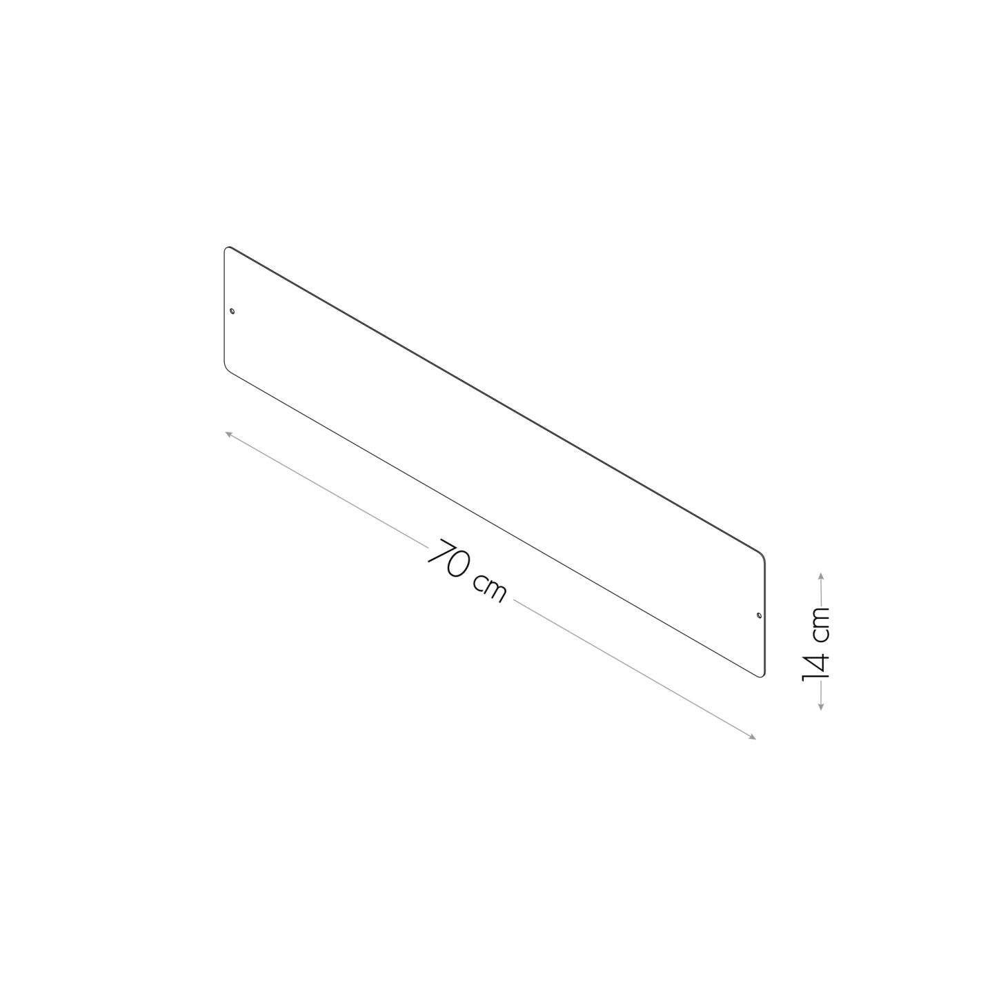 KalaMitica® Kreidetafel Magnetisch, Ohne Rahmen, 14x70cm, Beige