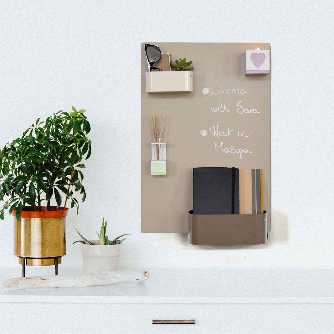 KalaMitica® Kreidetafel Magnetisch, Ohne Rahmen, 38x56cm, Beige