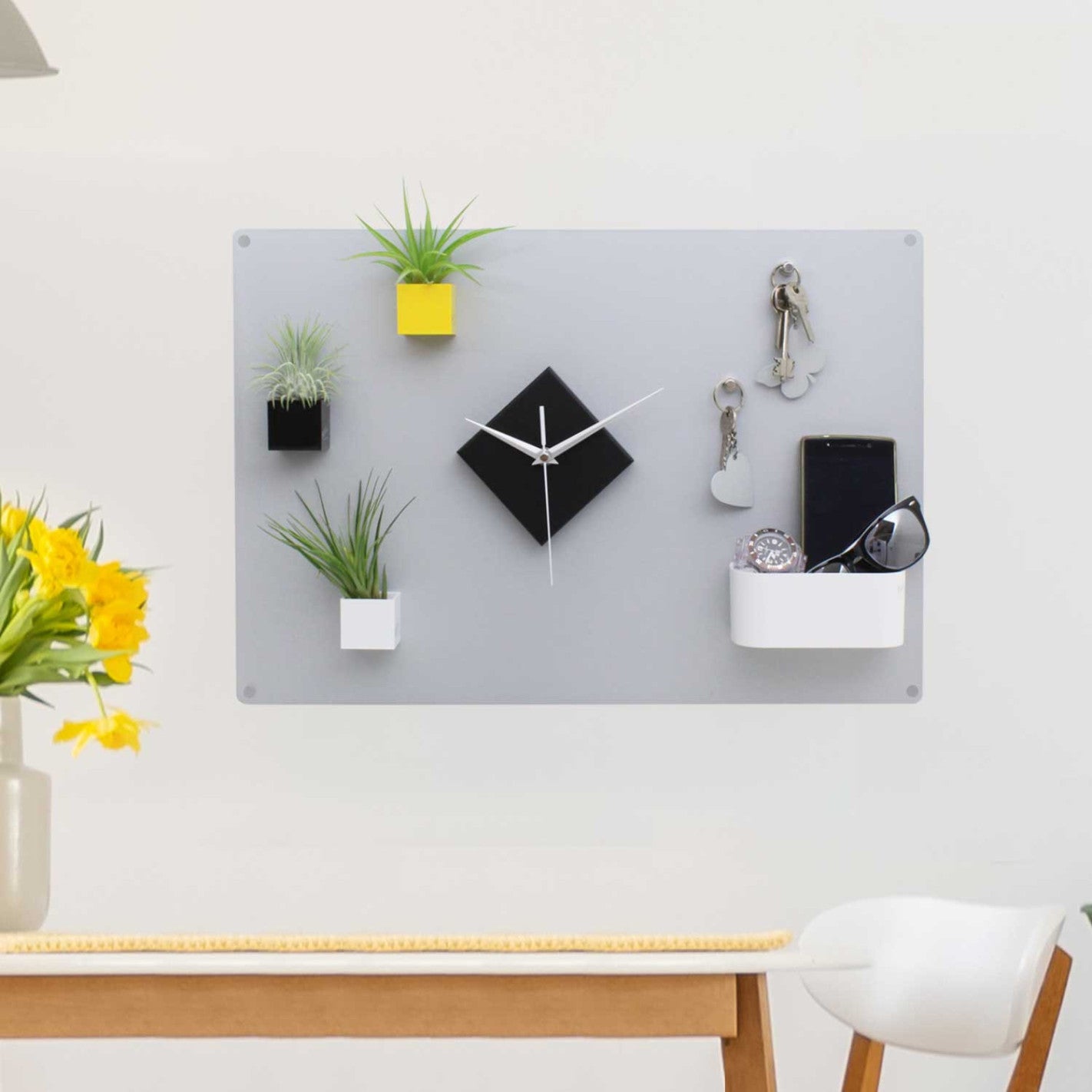 KalaMitica® Kreidetafel Magnetisch, Ohne Rahmen, 38x56cm, Silber