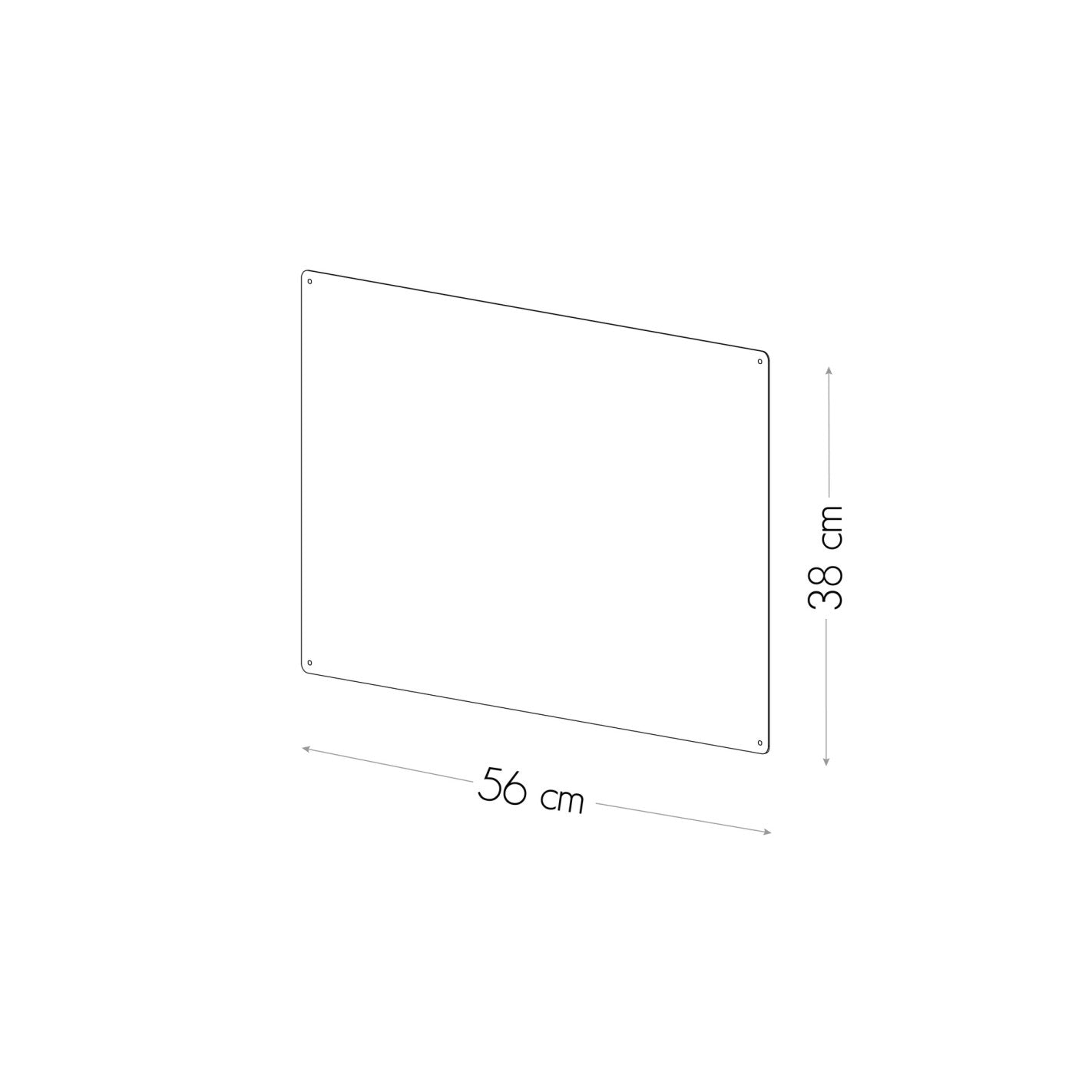 KalaMitica® Kreidetafel Magnetisch, Ohne Rahmen, 38x56cm, Weiss