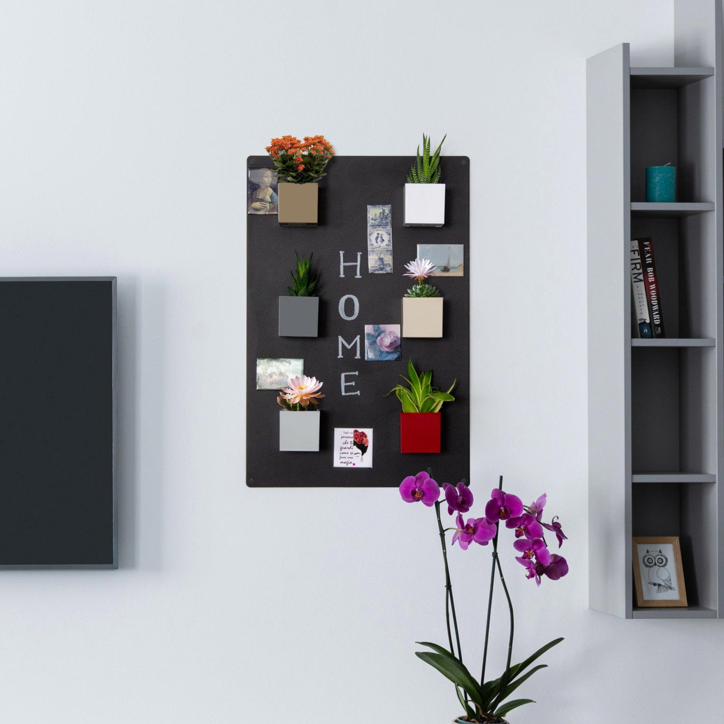 KalaMitica® Kreidetafel Magnetisch, Ohne Rahmen, 38x56cm, Schwarz/Anthrazit