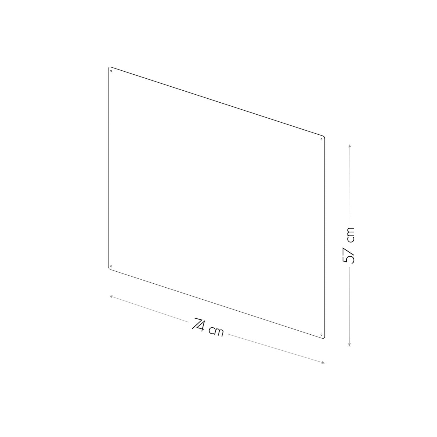 KalaMitica® Kreidetafel Magnetisch, Ohne Rahmen, 57x74cm, Weiss