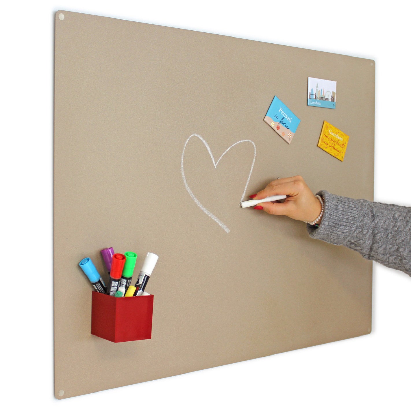 KalaMitica® Kreidetafel Magnetisch, Ohne Rahmen, 57x74cm, Beige