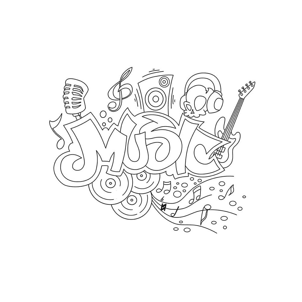 Musik Schablonen zum Nachzeichnen mit Kreidemarker