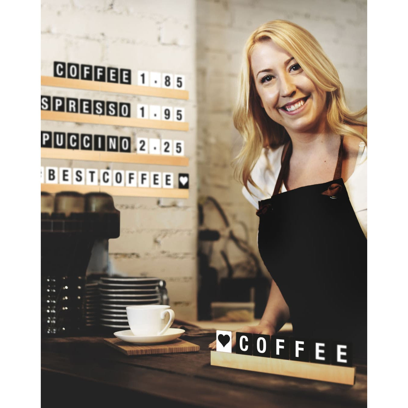 Securit Buchstabenregal Buche Kaffeteria