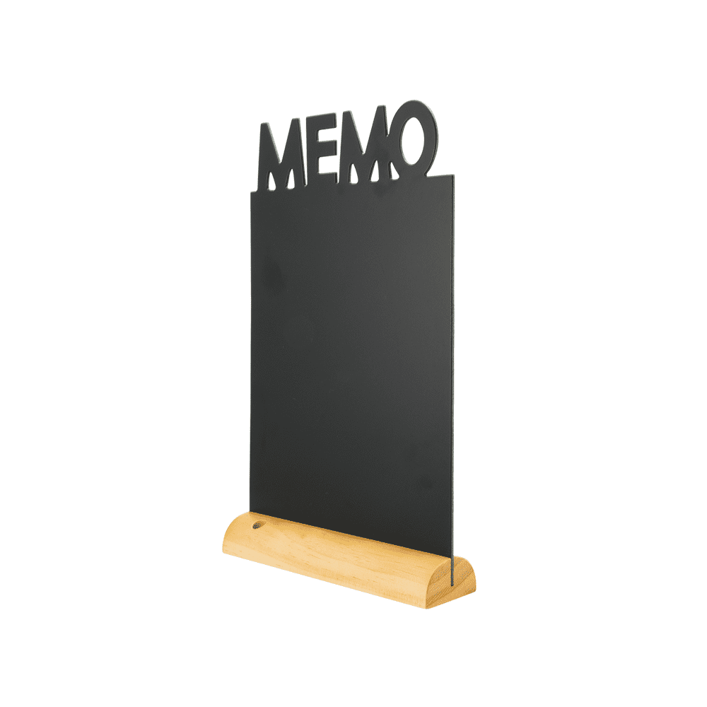 Tischaufsteller Kreidetafel mit Memo Schrift für Zuhause