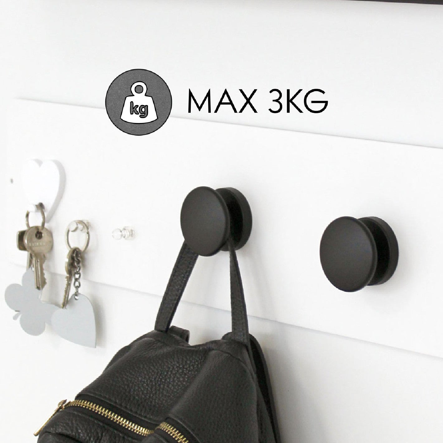 KalaMitica® Magnetische Garderobenhaken Neodym, Ø5.2cm, Schwarz, 2 Stk.