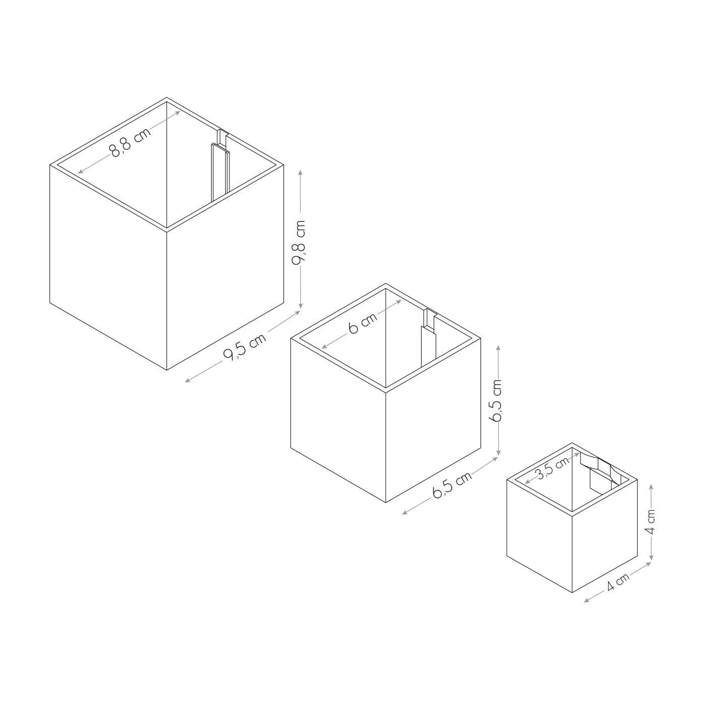 KalaMitica® Magnetische Würfelbehälter Neodym, Ø 3,5-6-9, Rot, 3 Stk.