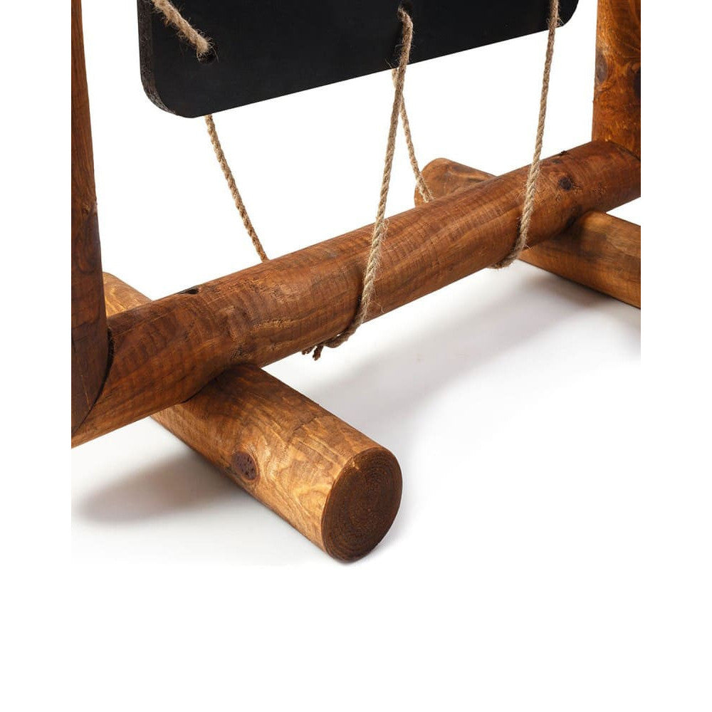 Spezieller Kundenstopper mit ausgefallenem Design, Holz Kundenstopper mit Kreidetafel, Rundholz