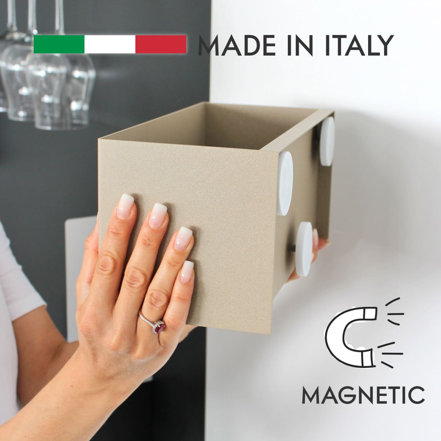 KalaMitica® Magnetbehälter "Hermes" aus Stahl