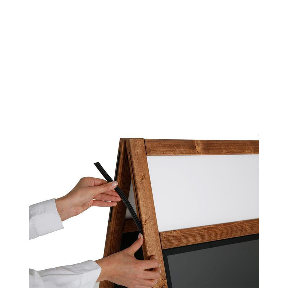 Holz Kundenstopper mit Topschild, 148x73cm, Outdoor