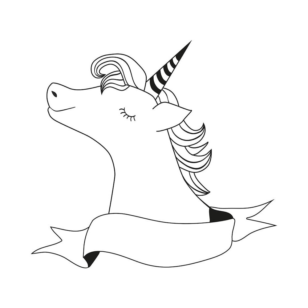 Unicorn Fensterschablone zum Nachzeichnen