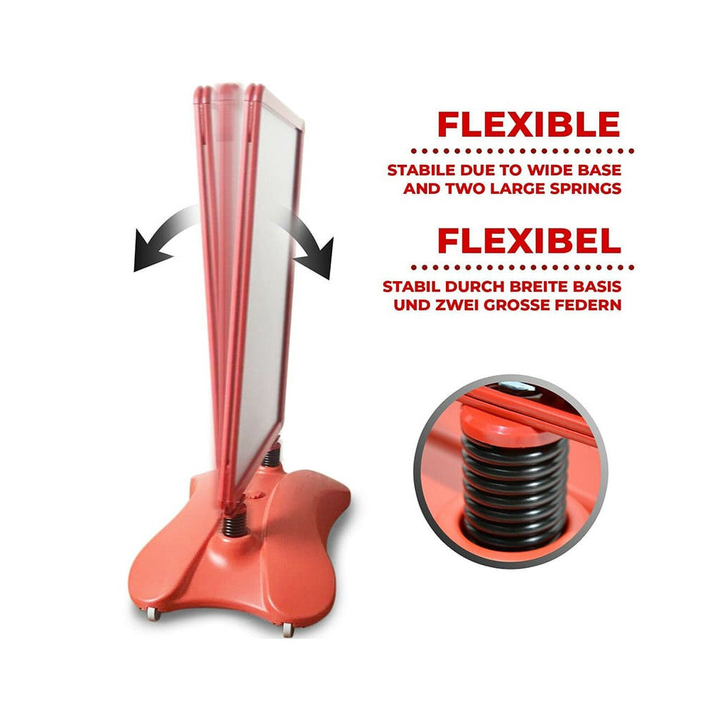 windfester Alu Kundenstopper in rot