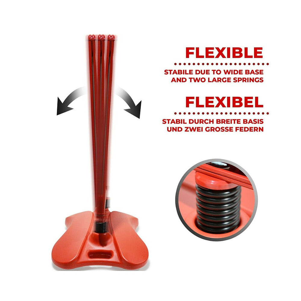 windfester Kundenstopper aus Alu in komplettem Rot