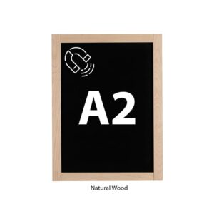 Kreidetafel Magnetisch DIN A2 mit Holzrahmen Slide In Naturbelassen